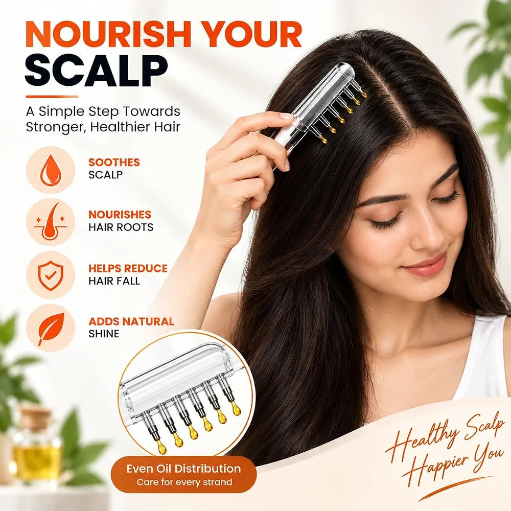 Hair Scalp Applicator & Massage Comb – Transparent, 15 cm