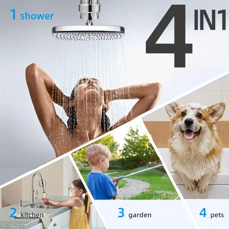 Aqua Hard Water Filter & Shower Head Combination Designed To Protect Skin & Hair