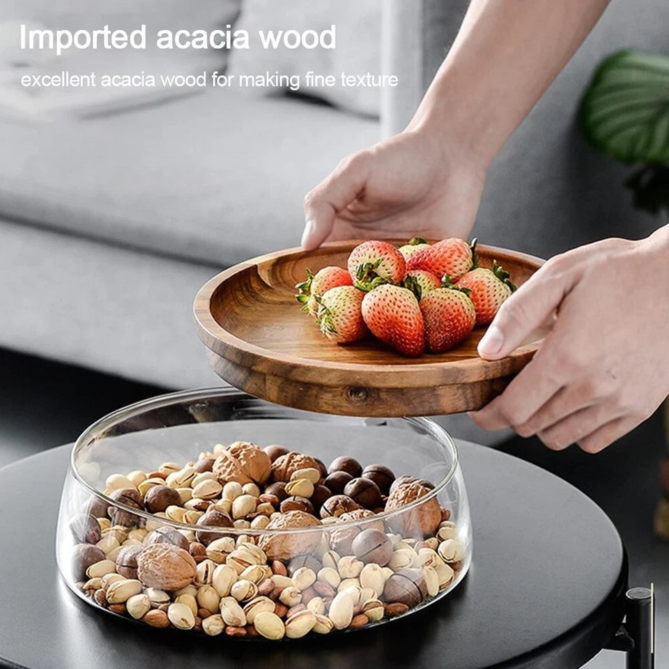 Glass Dry Fruits Storage Jar Cereals Jar Nordic Style Cindy Jars With Wooden Lid
