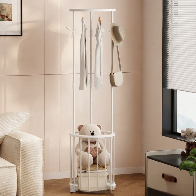 Multifunctional Clothes Storage Stand With Basket
