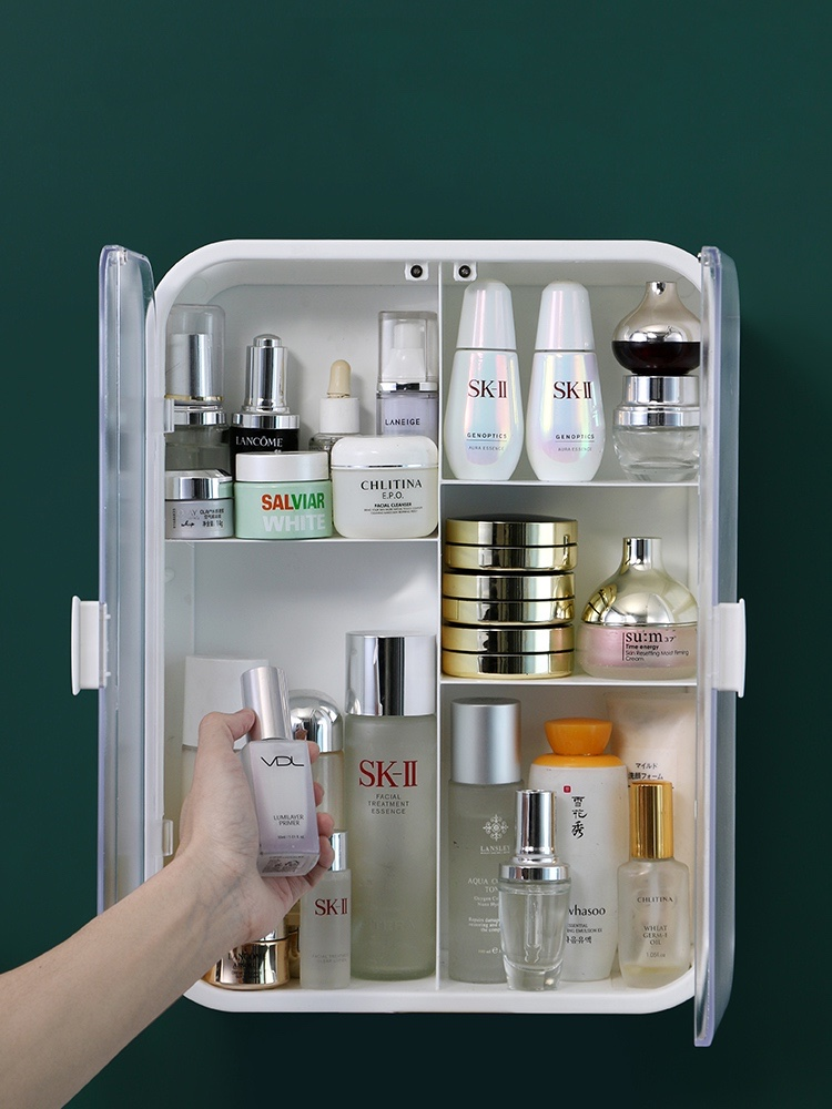 Double Door Wall Mounted Storage Shelf Organizer
