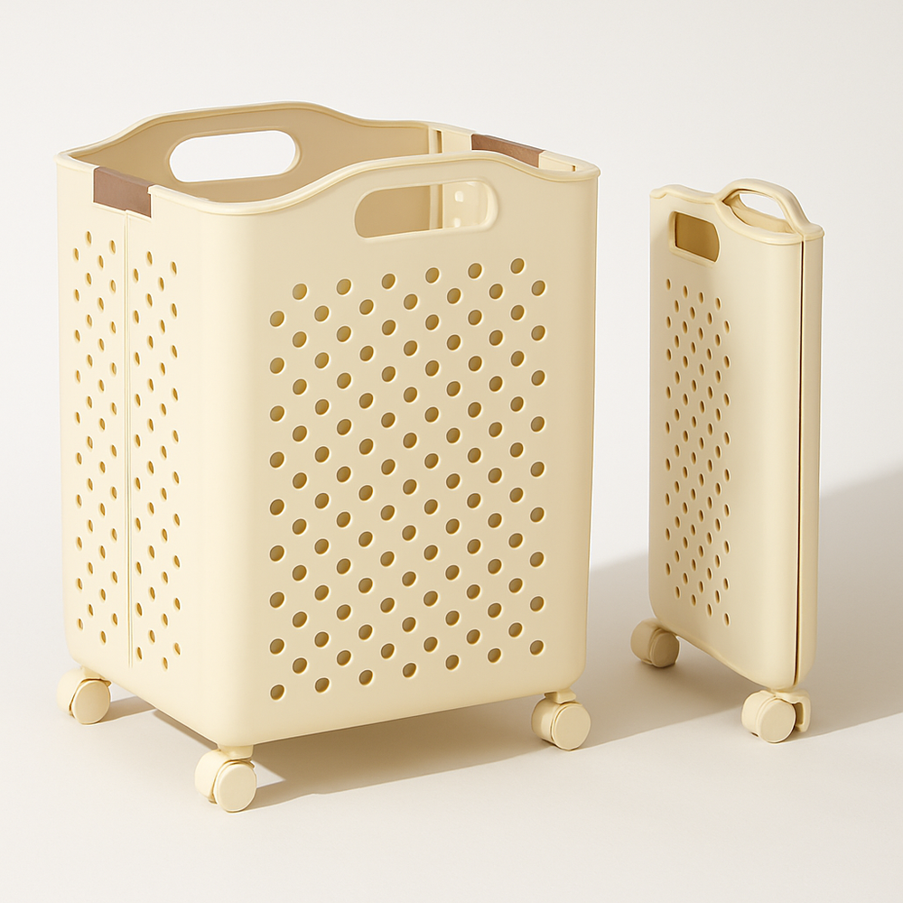 Foldable Laundry Basket With Wheels