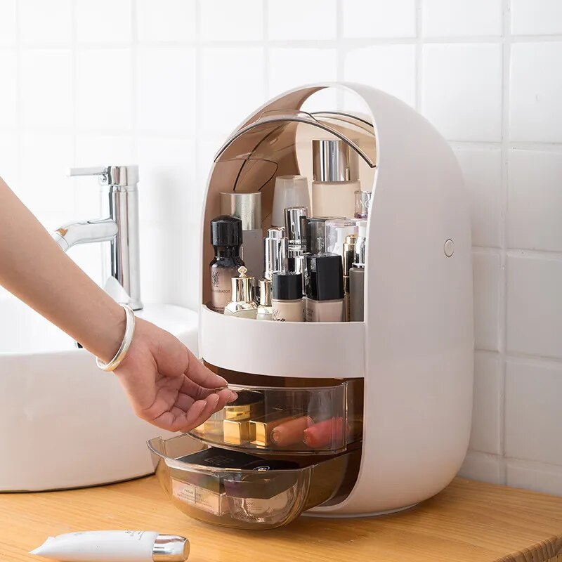Portable Dustproof Luxurious Cosmetics Storage Organizer Box