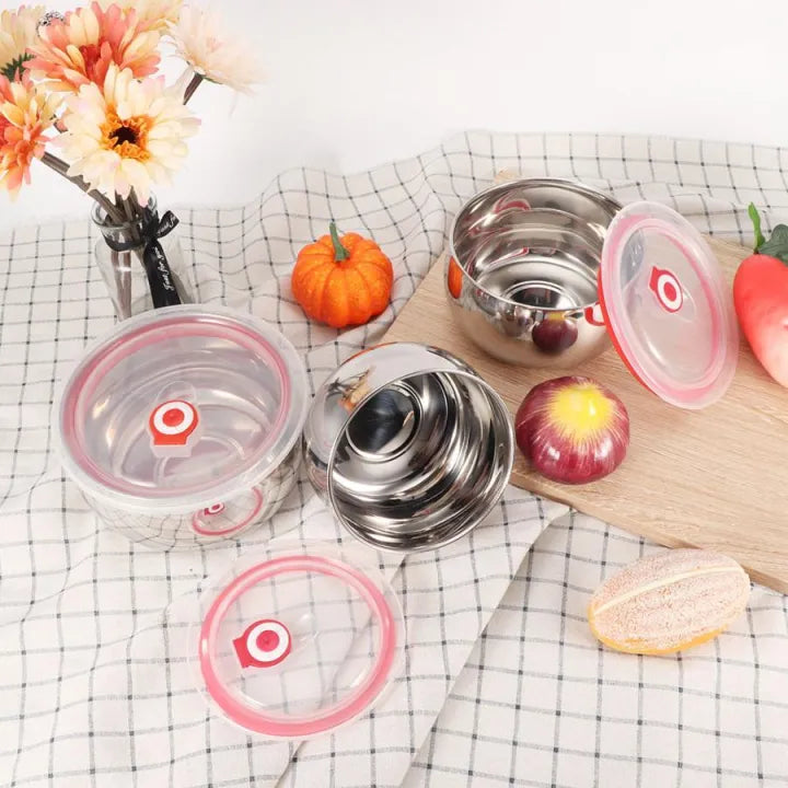 3-Pieces Stainless Steel Airtight Container Jar Set