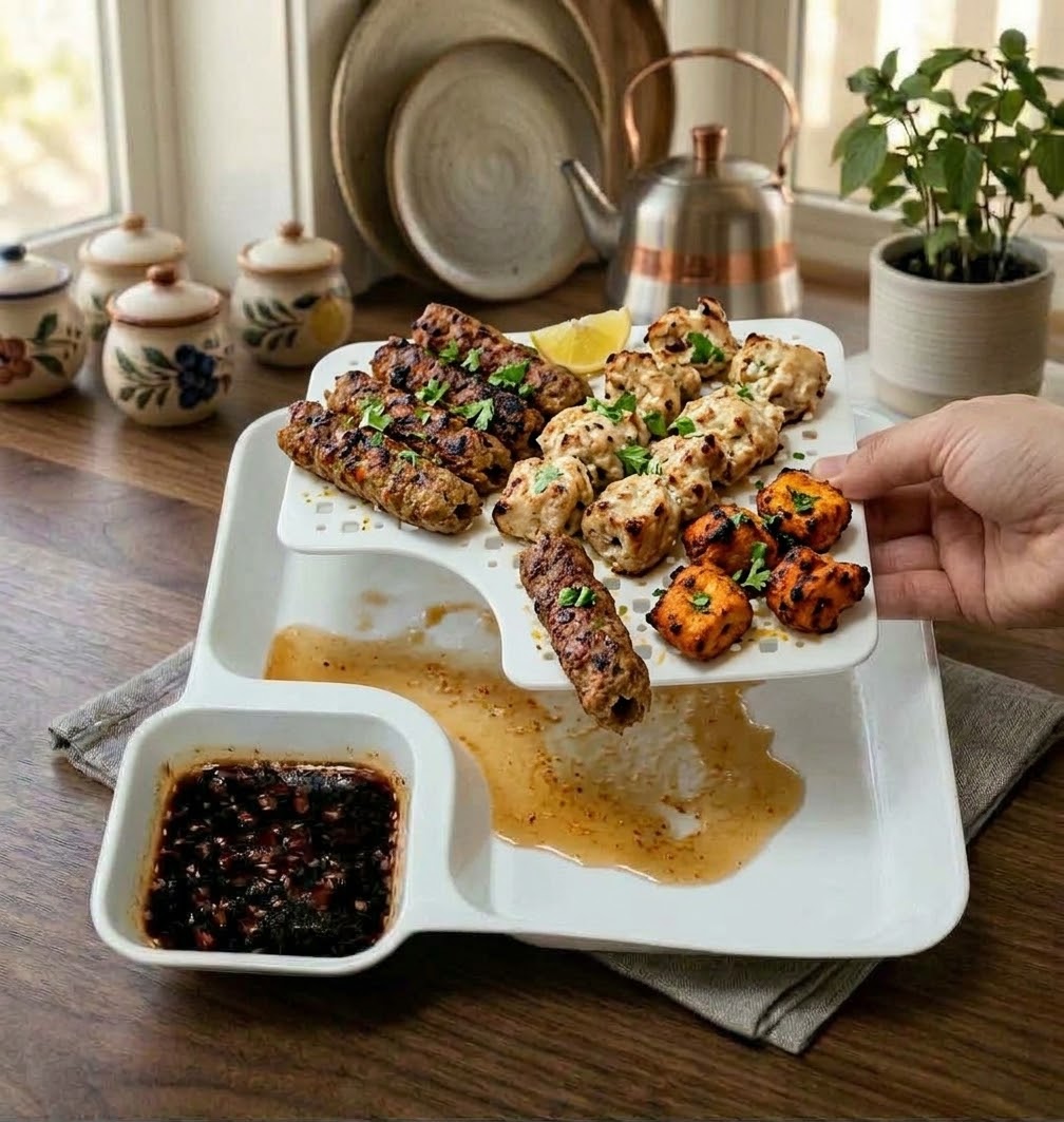 Snack And Dip Serving Platter Dish