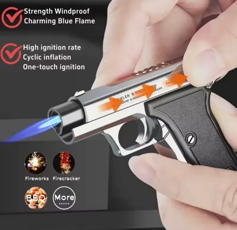 Refill Mini Pistol Lighter Keychain