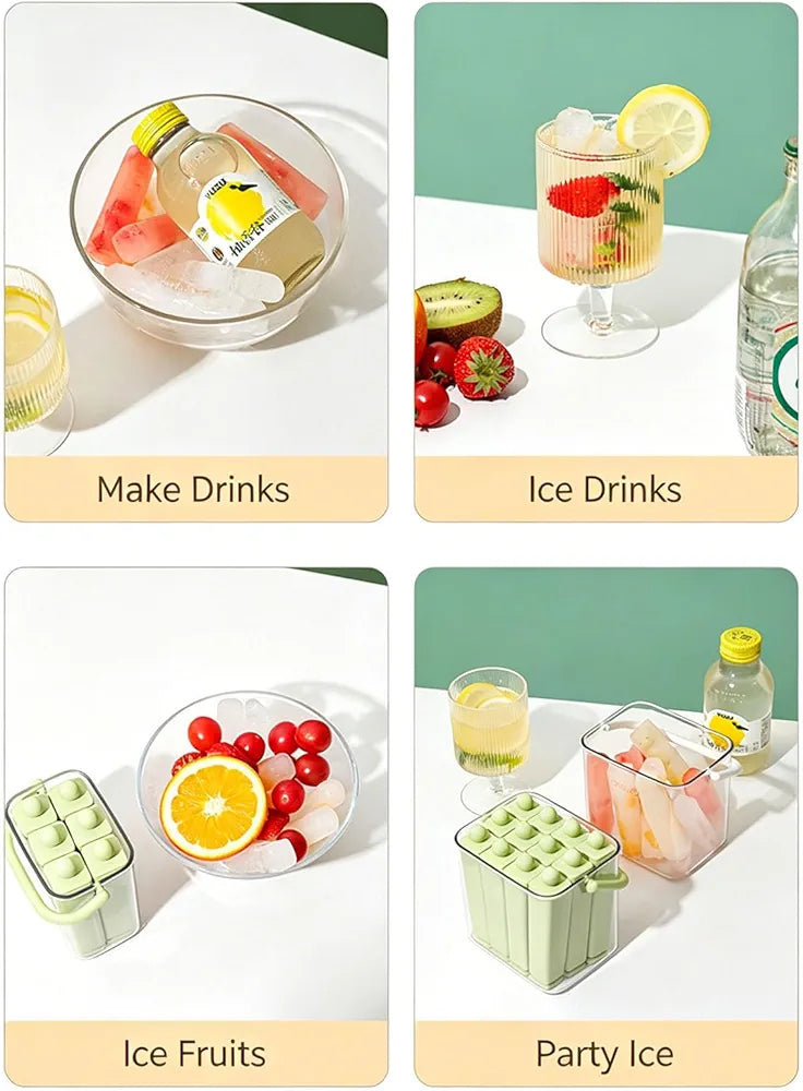 12 Grid Silicone Ice Popsicle Mold