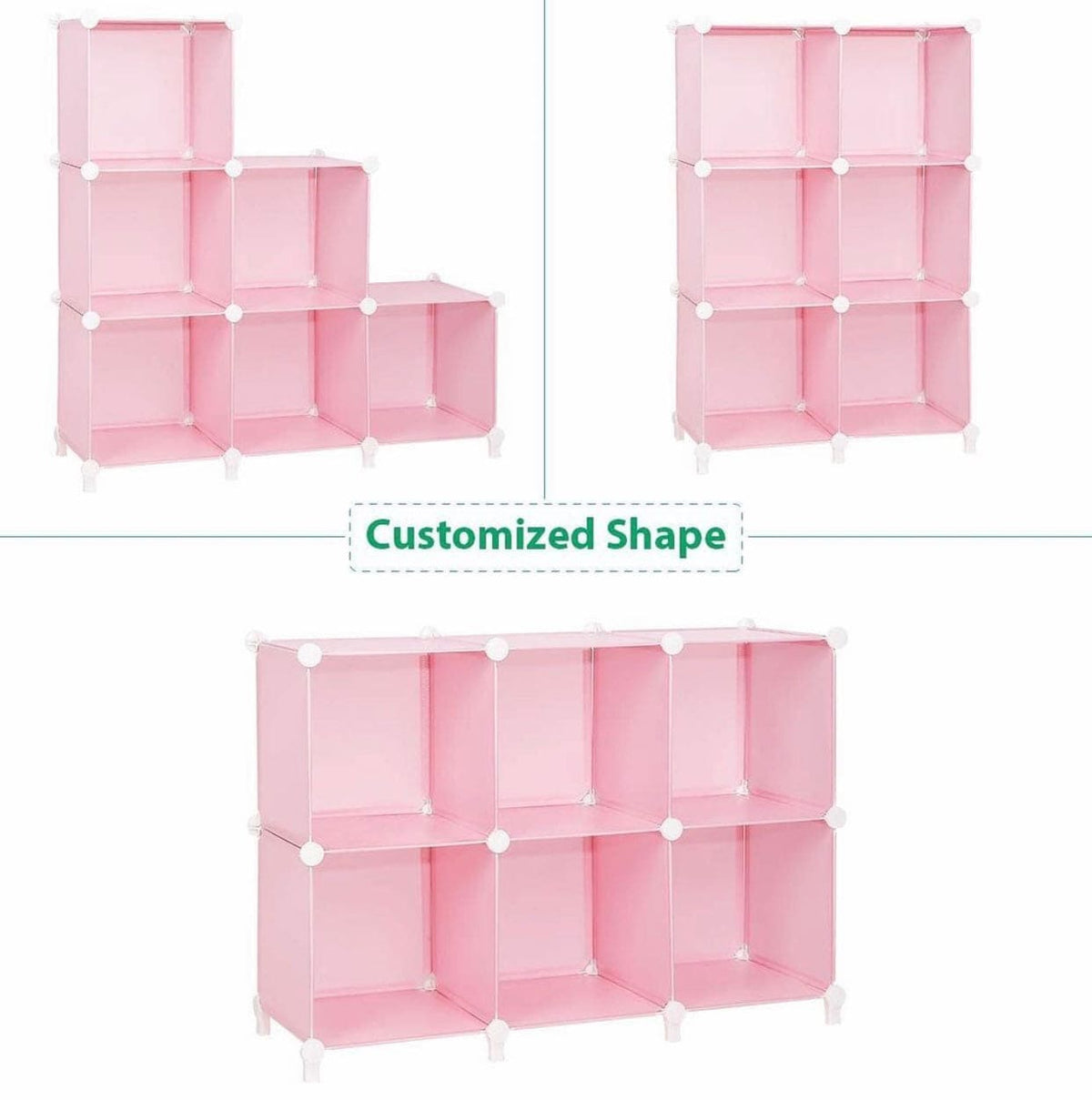 Multipurpose 6 Cubes Portable Wardrobe Cabinet, Clothes Storage Organizer