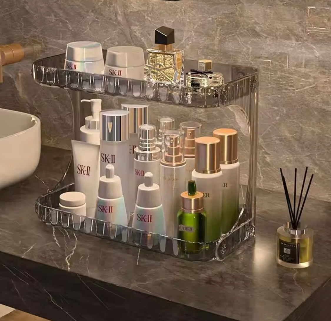 Double Layer Multipurpose Storage Organizer - Bathroom And Cosmetics Organizer