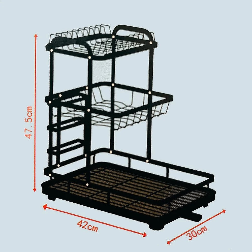 3 Layer Stainless Steel Dish Drying Rack