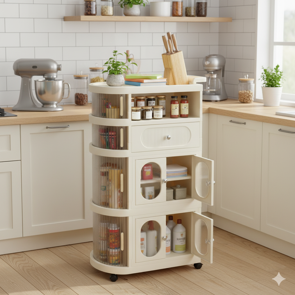 4 Tier Premium Quality Freestanding Storage Trolley Organizer With Wheels