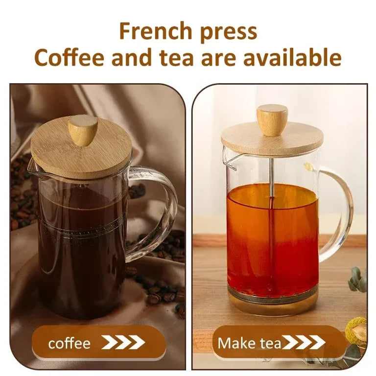 Multifunctional Coffee French Press Pot With Filter high borosilicate glass Hand Punch Coffee Pot