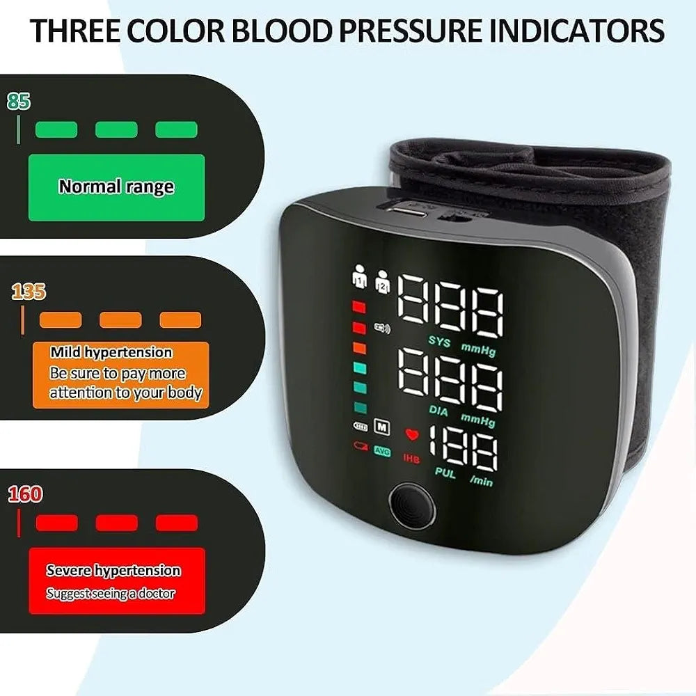 Adjustable Digital Wrist Blood Pressure Monitor (With Voice Broadcast)