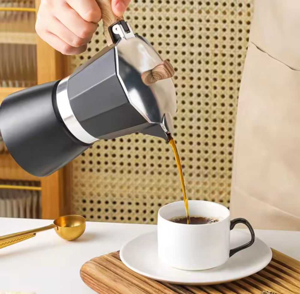 Manual Espresso Coffee Maker With Wooden Handle