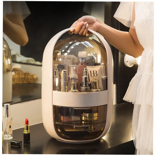 Portable Dustproof Luxurious Cosmetics Storage Organizer Box