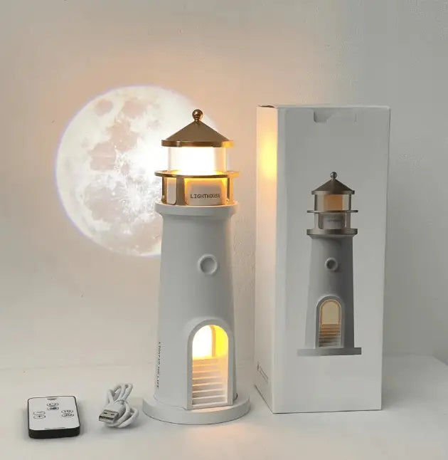 Lighthouse Moon Projection Night Light with Remote