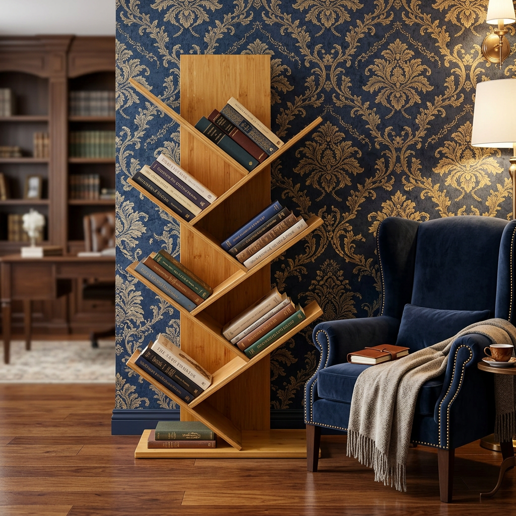 Wooden Decorative Book Organizer Shelf