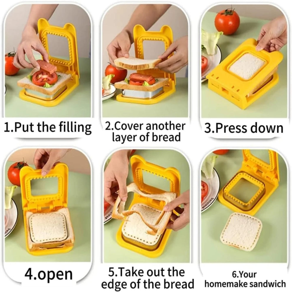 Stainless Steel Pocket Sandwich Maker Fun Sandwich Cutter and Sealer for Kids