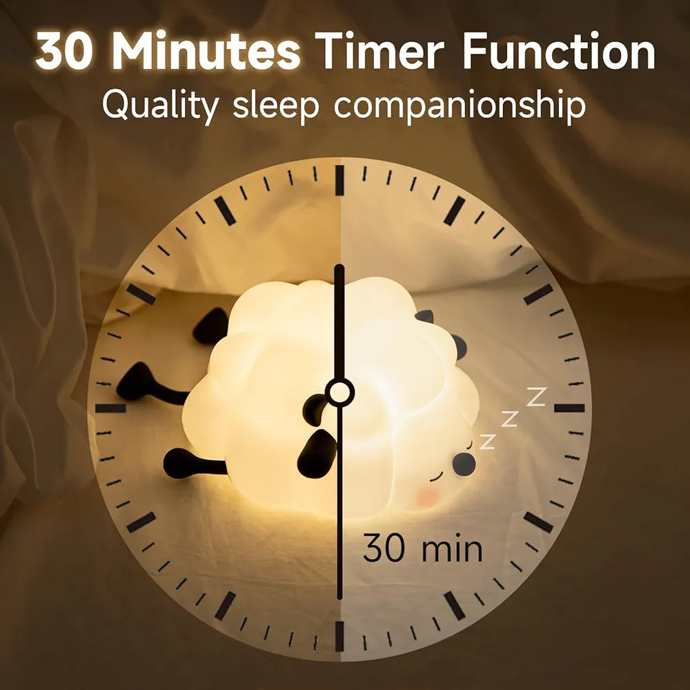 Cute Sheep Silicone Rechargeable LED Night Lamp