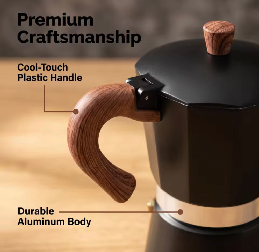 Manual Espresso Coffee Maker With Wooden Handle