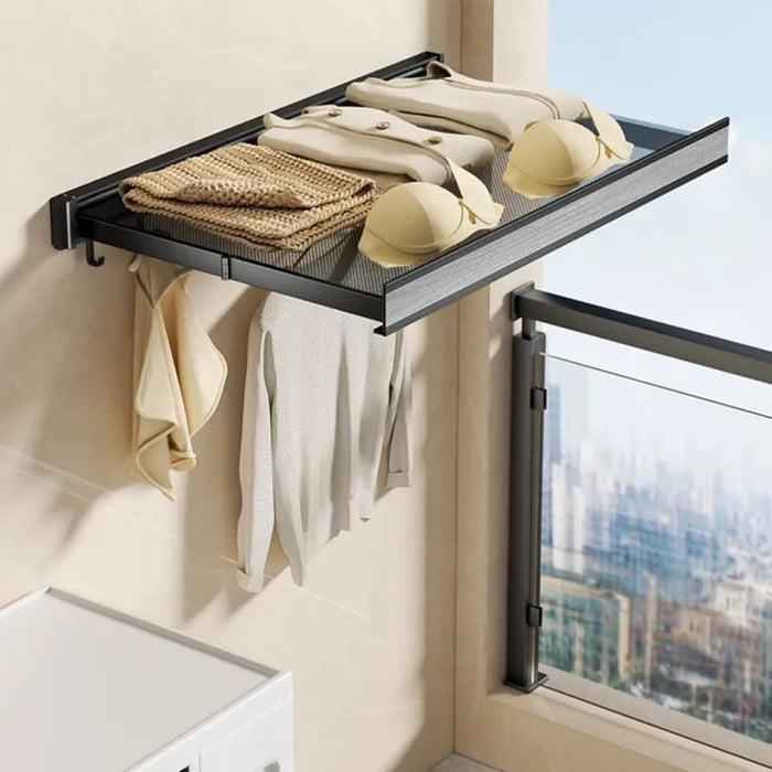 Retractable Aluminium Alloy Foldable Mesh Laundry Dryer with Hooks