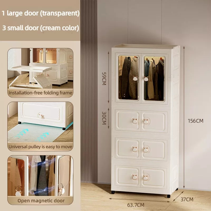 multi-Layer Foldable Plastic Storage Cabinet Or Wardrobe