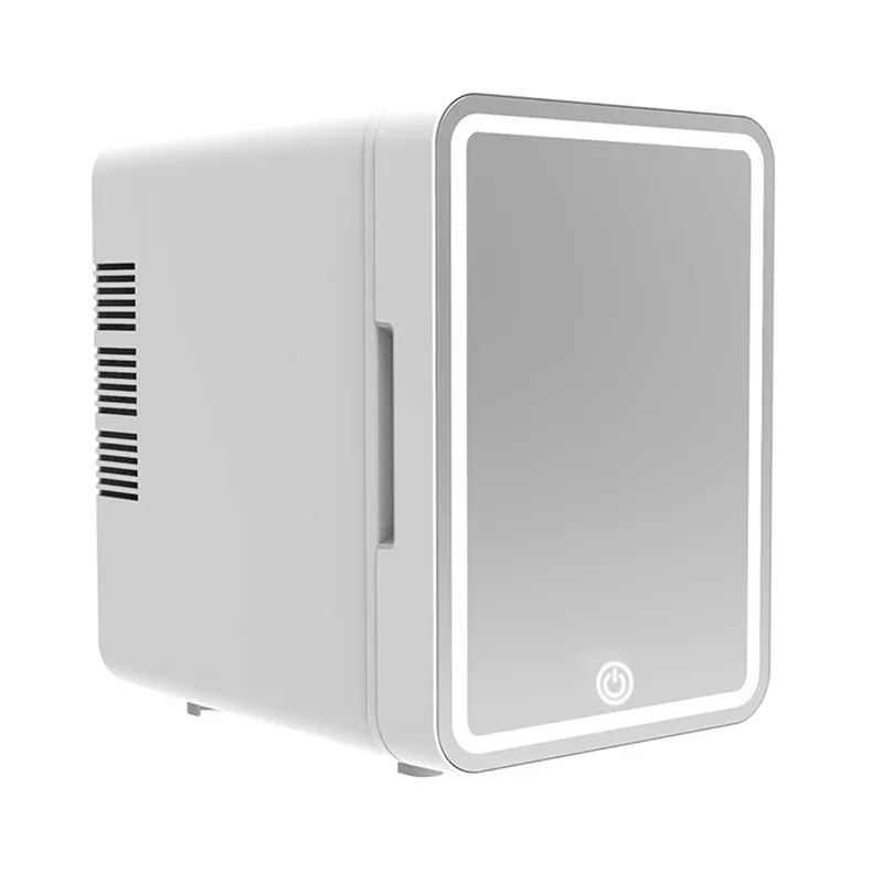 4L Portable Mini Makeup Fridge with LED Mirror | Skincare Cooler & Warmer for Home & Car