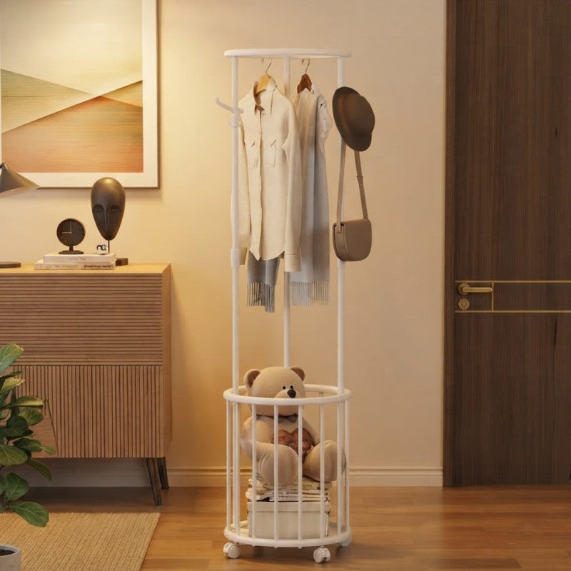 Multifunctional Clothes Storage Stand With Basket
