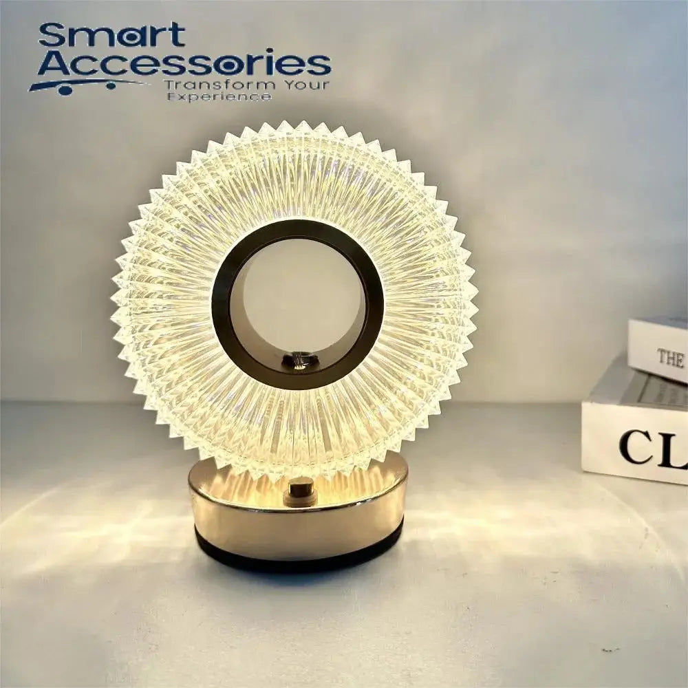 Round Touch Control Crystal Rechargeable Table Desk Lamp