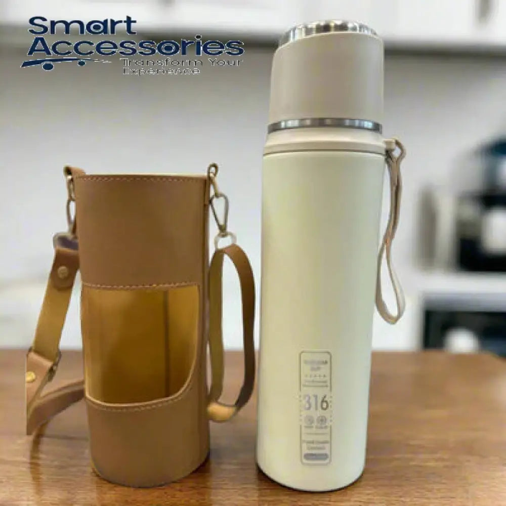 Stainless Steel Bottle With Leather Cover