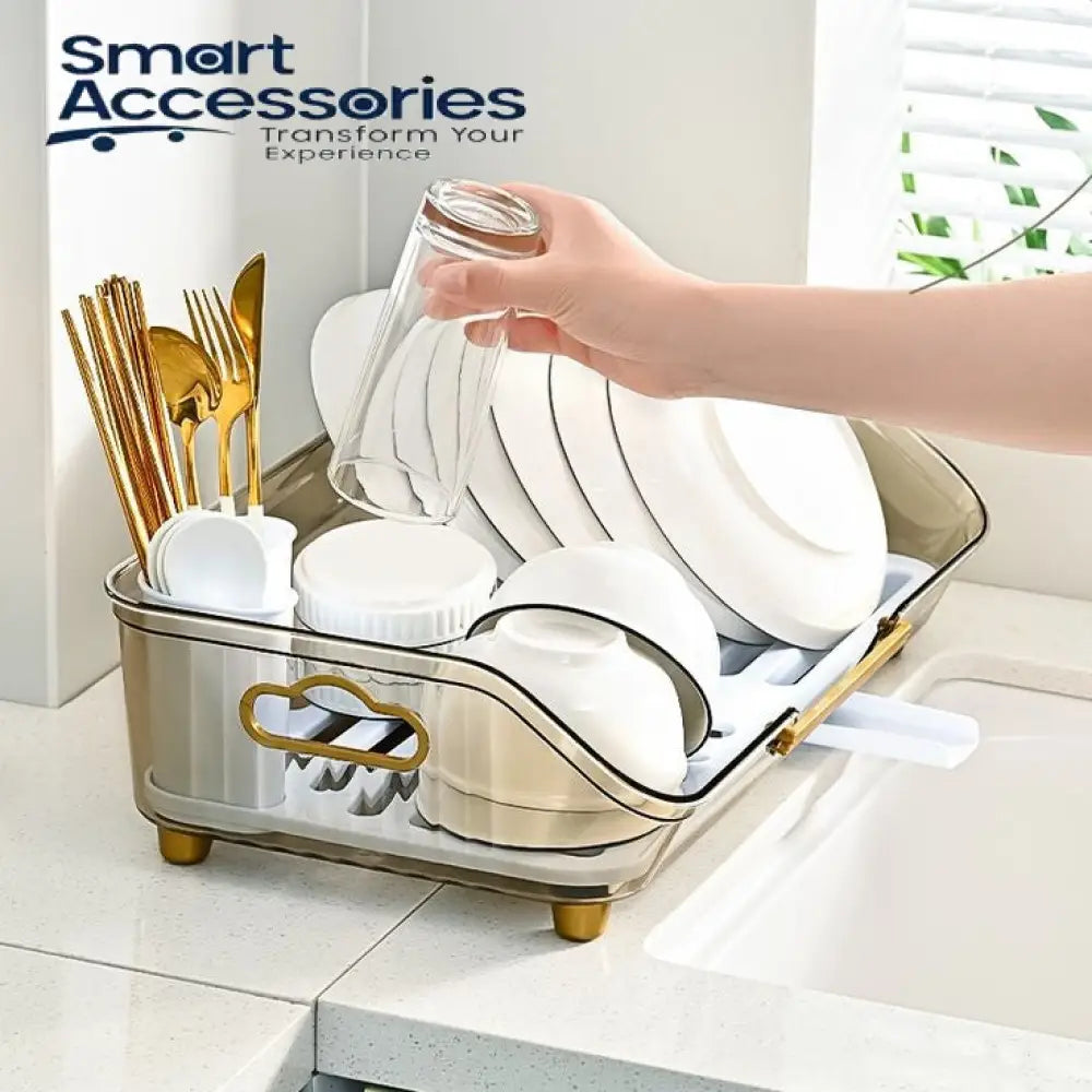 Transparent Acrylic Dish Drainer Rack