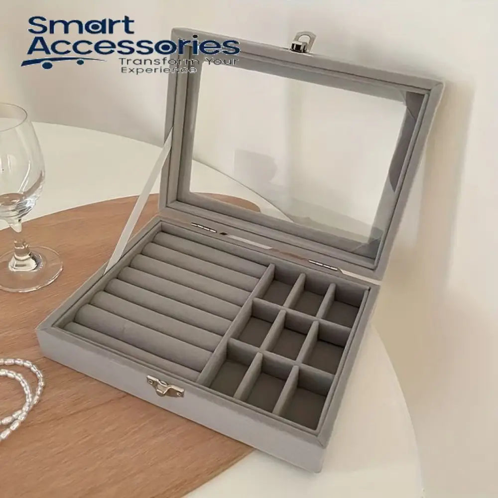Velvet Rings & Earrings Organizer Storage Box